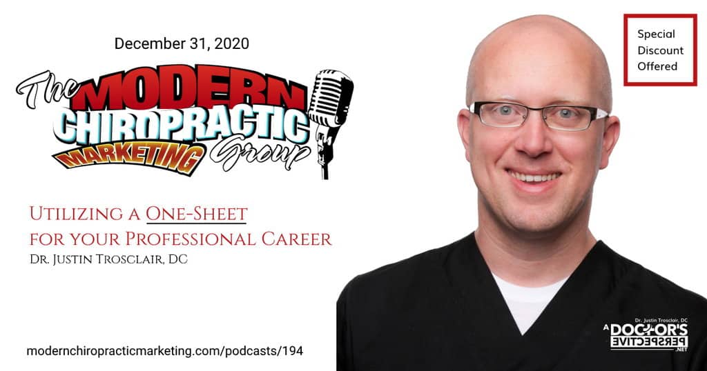 modern chiropractic marketing 194 One Sheet and CV for professionals justin trosclair